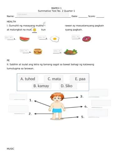 Grade 5 3rd Quarter Summative Test No 1 With Answer Key Modules 1 2