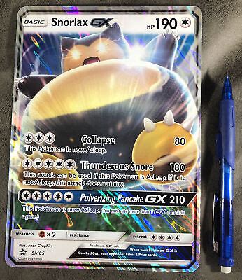 Ultra Rare Snorlax Gx Pokemon Sm Sm Black Star Promo Holo Foil