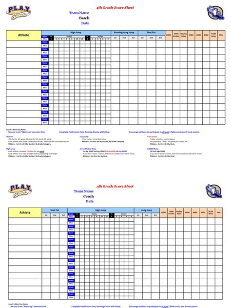 Athletics Score Sheet | PDF | Track And Field | Athletics