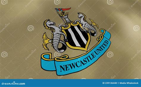 Newcastle United Football Club Flag Waving Cloth, Seamless Loop. Motion ...