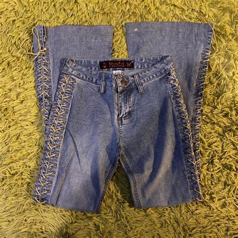 Vintage Mudd Lace Up Denim Jeans Tagged Size 1 Depop Teen