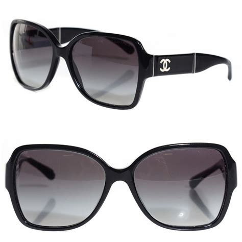 Chanel Patent Leather Sunglasses Q Black