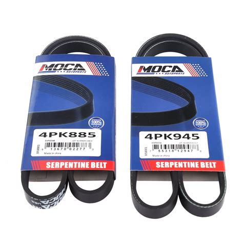 Moca Autoparts 2pcs Epdm Serpentine Drive Belt Set With A C And P S Fit For 1994 2005 Mazda