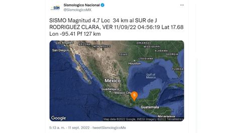 Sismo Hoy De Madrugada Sorprende A Veracruz