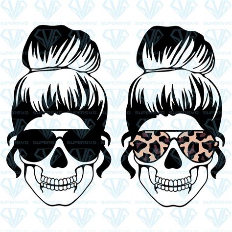 Skull With Glasses Svg Files For Silhouette Files For Cricut Svg Dxf