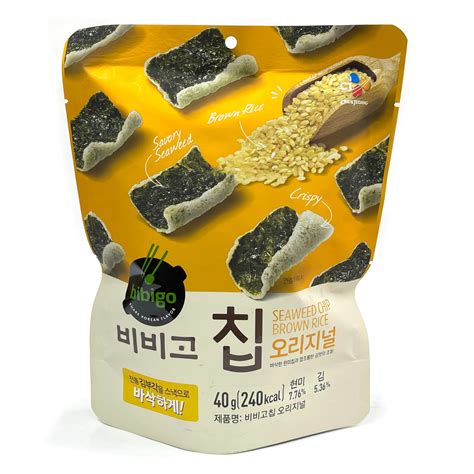 Bibigo Seaweed Chip Brown Rice Original 비비고 칩 오리지널 김부각 칩 40g