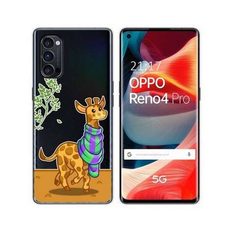 Funda Gel Transparente Oppo Reno 4 Pro 5g Diseño Jirafa con Ofertas en