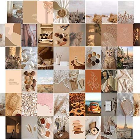 Brown Series Aesthetic Pictures 40 Set, Wall Collage Kit, 4x6 Inch ...