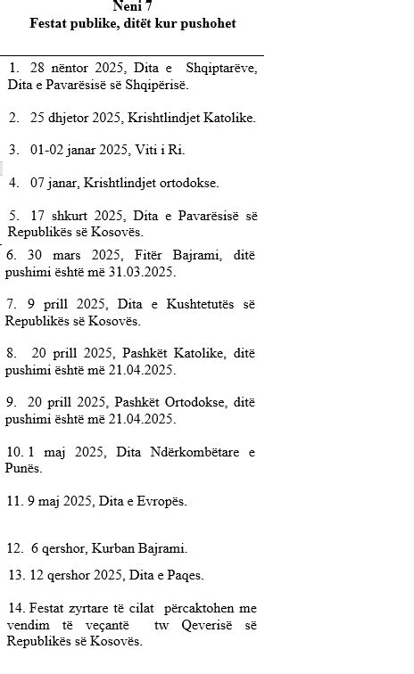 Zyrtare Ministria E Arsimit Publikon Kalendarin P R Vitin E Ri