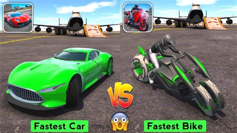 Fastest Car Vs Bike Comparison Ultimate Car Driving Simulator Vs