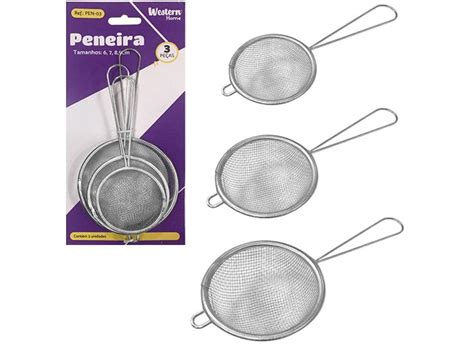 Peneira Coador De Inox 3 Pecas 6 7 8 5cm De Ø Na Cartela o