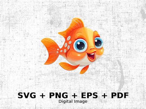 Cartoon Baby Fish 2 Image Commercial Use Vector Graphics for - Etsy