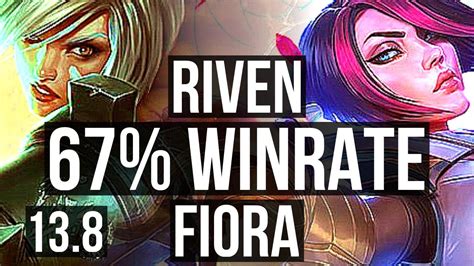 Riven Vs Fiora Top 1218 7 Solo Kills 67 Winrate Godlike Kr