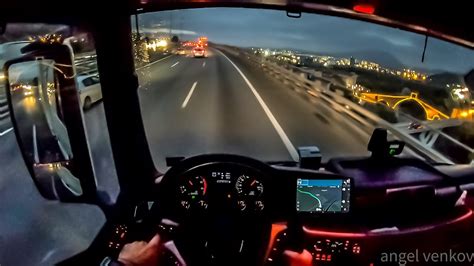 Pov Truck Driving Man Tgx Ametlla Park Barcelona Catalu A Spain