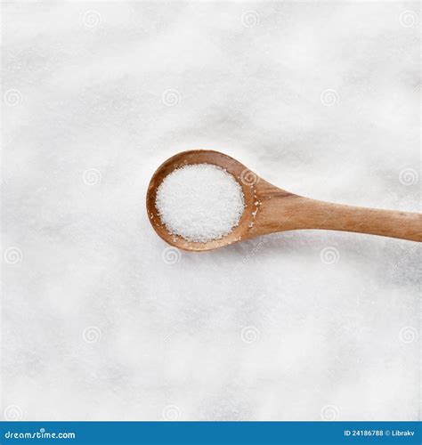 Salt In A Wooden Spoon Stock Photo Image Of Mineral