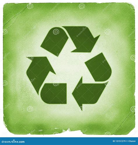 Recycle Sign Green Old Retro Style Stock Illustration Illustration Of