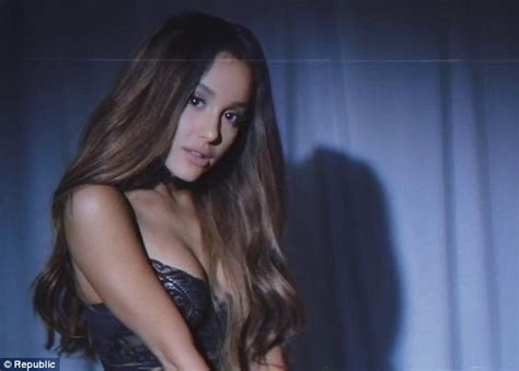 Ariana Grande Writhes Around In Black Lace Bra In Dangerous Woman Music