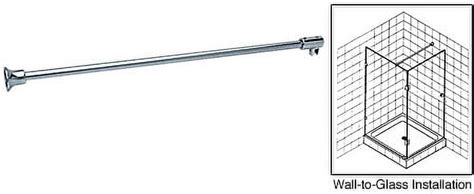 Crl Sup10ch51 Chrome 51 Frameless Shower Door Fixed Panel Wall To Glass Support Bar For 3 8 To