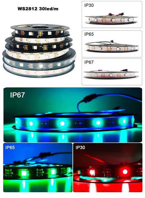 BANDE LED 12V WS2811 Black PCB 1m 30 IP30 Bande lumineuse étanche 4 en