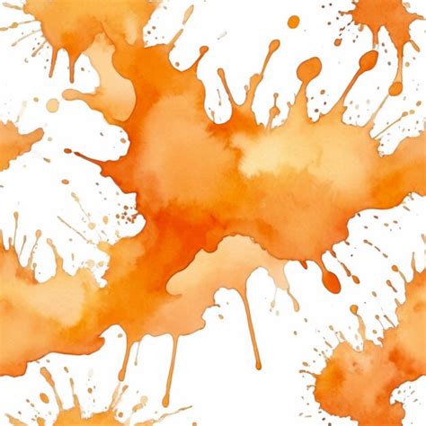 Single Soft Orange Watercolor Splash On White Background Premium Ai