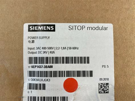 New Open Box Ep Ba Siemens Sitop Modular Power Supply Phase Ac