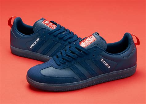 The Orchard X New England Revolution X Adidas Samba Adv Releases