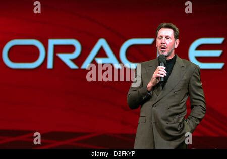 Dpa Oracle CEO Larry Ellison Looks Curious During His Keynote Stock