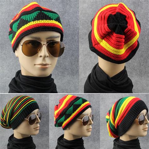 Winter Hip Hop Bob Marley Jamaican Cap Rasta Reggae Multi Color Beanie Hat