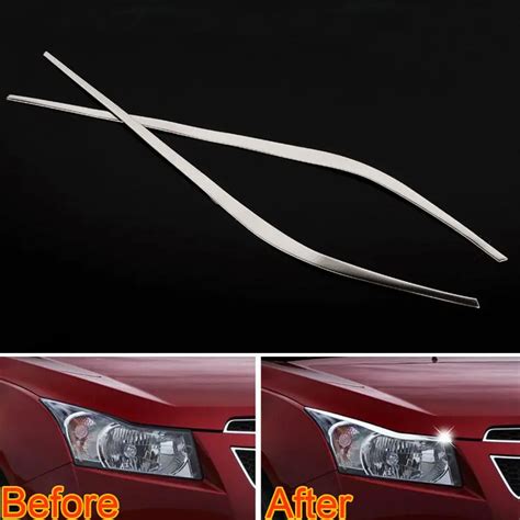 Buy Car Styling Head Light Lamp Headlight Eyebrow Eyelid Cover Trim Chrome