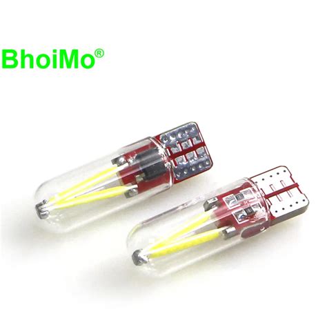 BhoiMo 2PCS LED T10 Ar Wka W5W 194 168 COB T10 Led Wiat A Samochodowe