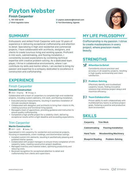 3 Successful Finish Carpenter Resume Examples And Writing Tips For 2024