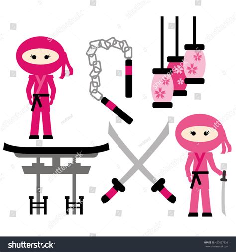 Ninja Girl Vector Stock Vector (Royalty Free) 427627339 | Shutterstock