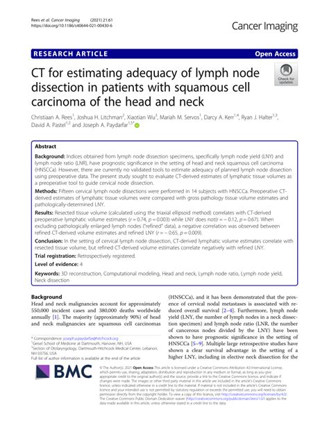 Pdf Ct For Estimating Adequacy Of Lymph Node Dissection In Patients With Squamous Cell