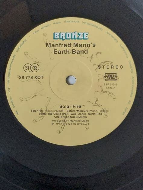 Lp Manfred Mann S Earth Band Solar Fire Kaufen Auf Ricardo