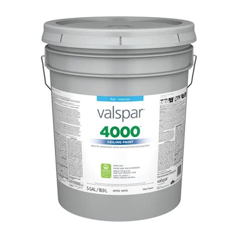 Valspar 4000 Flat White Ceiling Paint 5 Gallon At