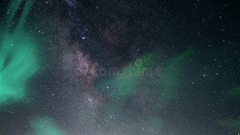 Aurora And Milky Way Galaxy Night Magic Loop Stock Footage Video Of