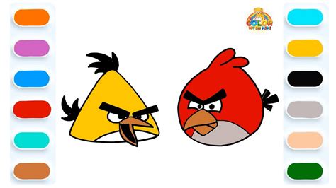 Learn To Draw Red And Chuck From Angry Bird Drawing And Coloring