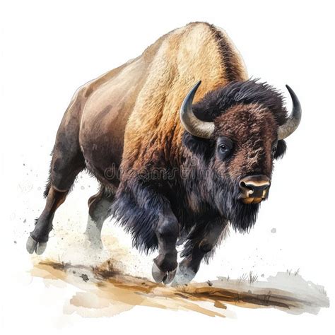 majestic bison charging   powerful build  shaggy coat