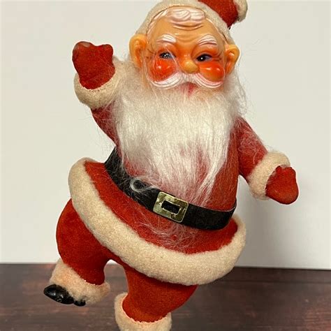 Flocked Santa Etsy