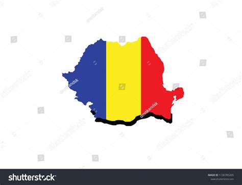 Romania Outline Map National Borders Country Stock Vector Royalty Free