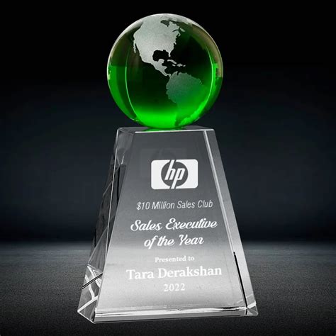 Green Crystal Globe Award | Green World Globe Crystal Award