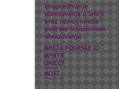 Ppt Unapre Ivanje Obrazovanja U Srbiji Kroz Razvoj Mre E Podr Ke