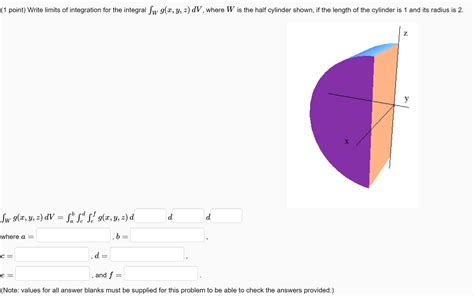 Solved ∫wg X Y Z Dv ∫ab∫cd∫efg X Y Z Ddd