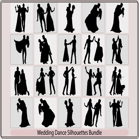 Couple Wedding Dancing Silhouette Male And Female Dancing Silhouettes