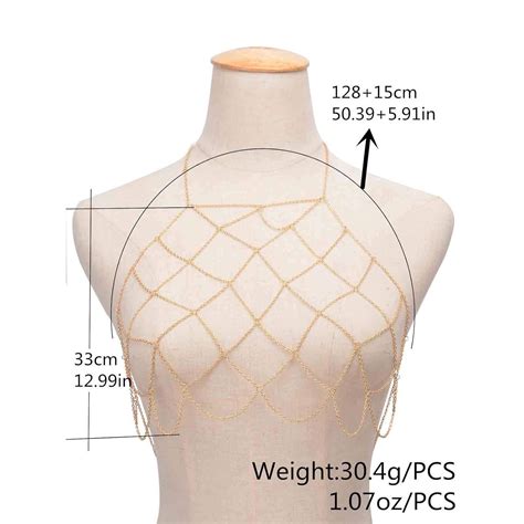 Buy Olbye Mesh Halter Chain Bra Gold Bikini Chain Chest Chain Bra Jewelry Breast Chain Harness