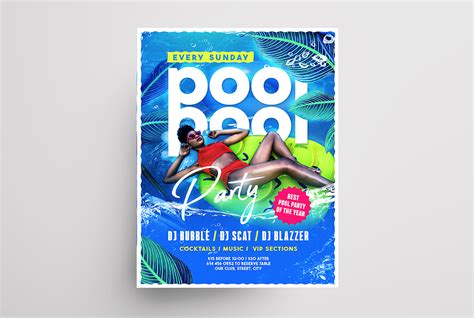 Summer Pool Party Free Flyer Template Psd Free Print Templates