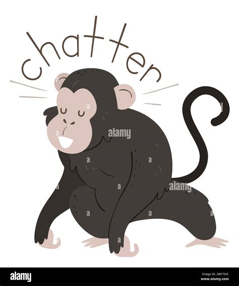 Illustration of a Monkey Making a Chatter Sound Stock Photo - Alamy