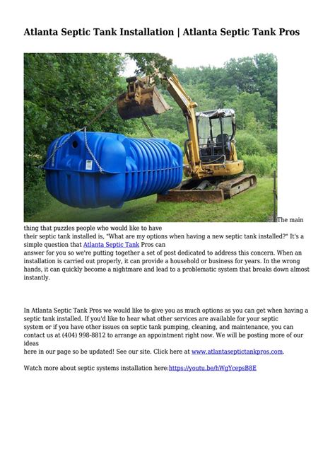 Atlanta Septic Tank Installation Atlanta Septic Tank Pros By Atlantaseptictankpros Issuu