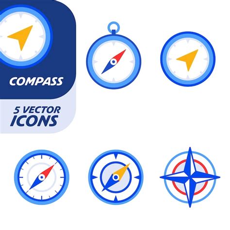 Premium Vector Compass Icons Compass Icon Set Navigation Sign