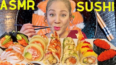 Asmr Sushi Salmon Mukbang Salmon Belly Sushi Cone Tobiko Eggs Raw